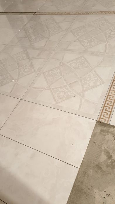 VERSACE Płytki gresowe Emote Onice Bianco Intarsio 78x78