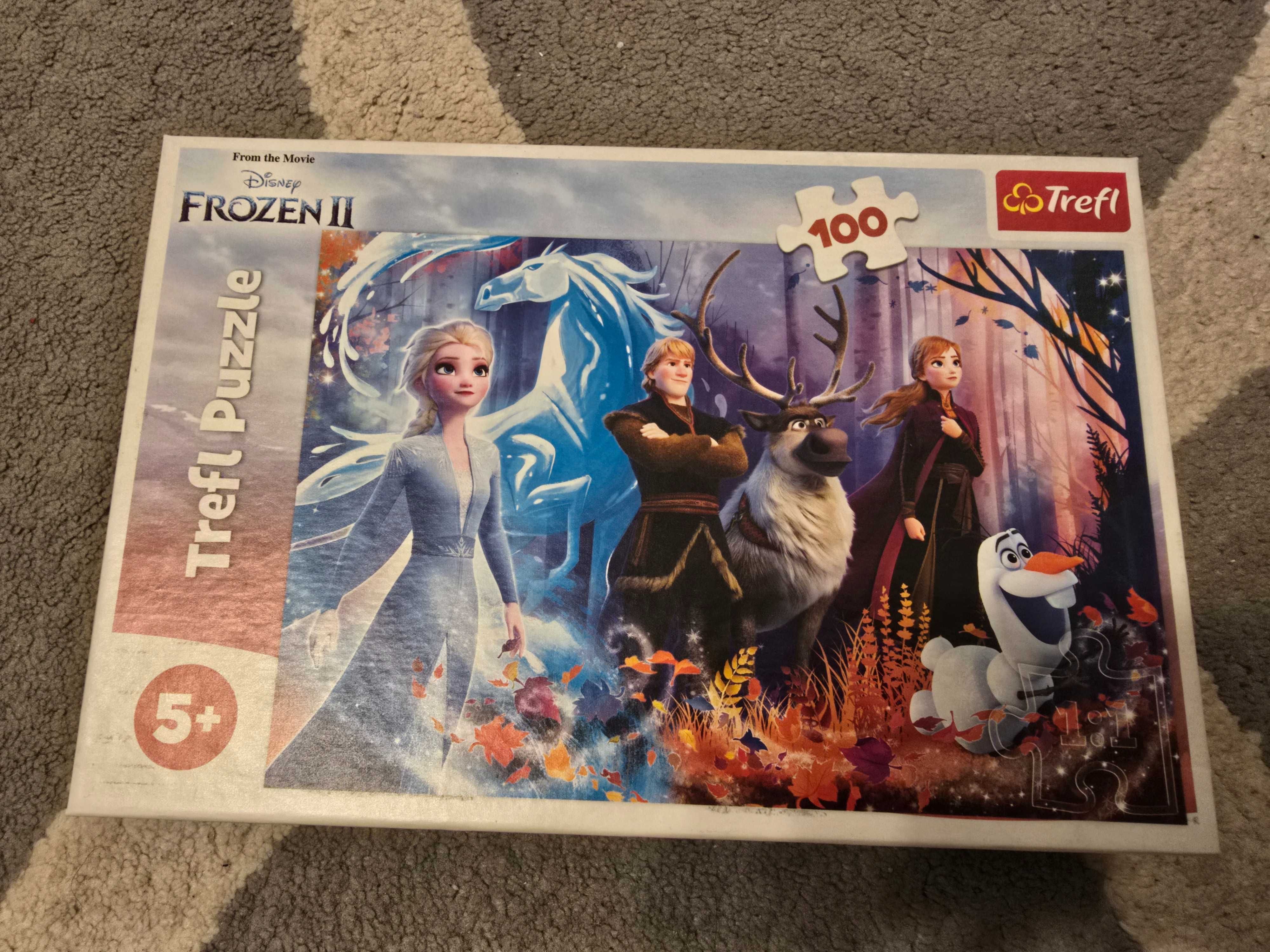 Puzzle Trefl 100 el., koty, psy, Kraina Lodu, Frozen [ZESTAW]