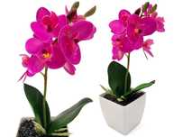 Sztuczny storczyk w doniczce różowy silikonowy orchidea ozdobna 30cm