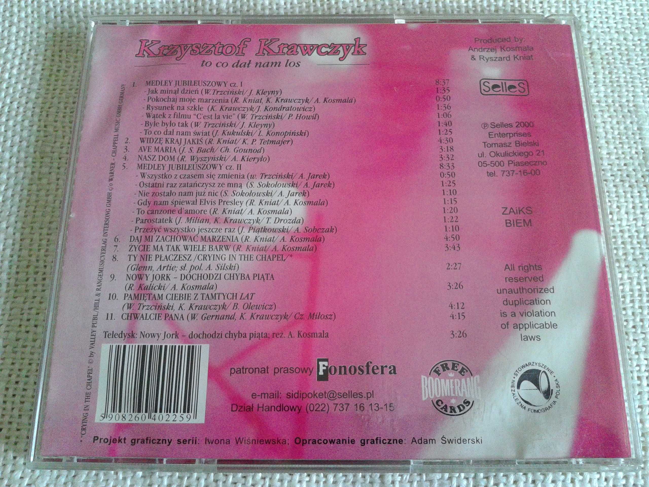 Krzysztof Krawczyk - To co dał nam los  CD