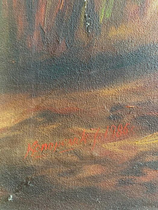 Obraz olejny ,,J.Konopczak 1986r." 115x85