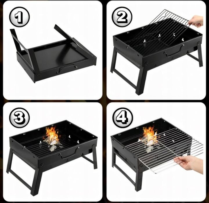 Grill turystyczny razem z rozpałką