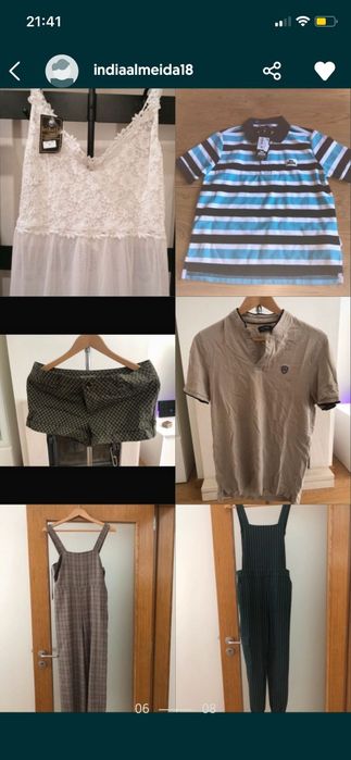 Caixa de 10-12 peças de roupa