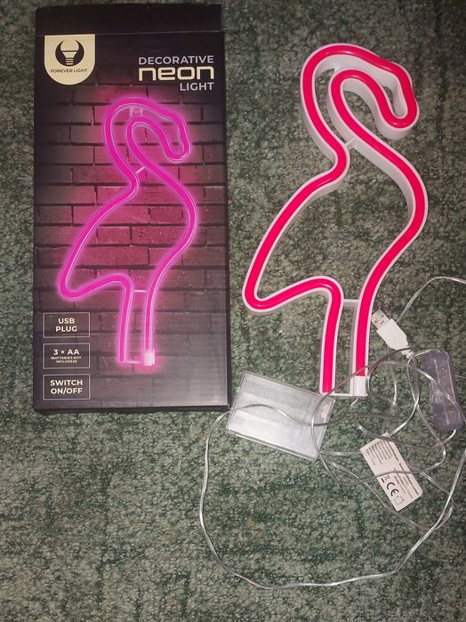 flaming dekoracyjny 3xAA, USB, wiszący. Neon, led