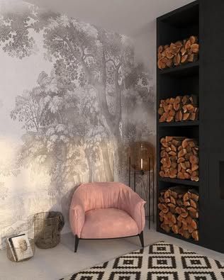 Fototapeta Wald Tapeta bajkowy las w stylu vintage