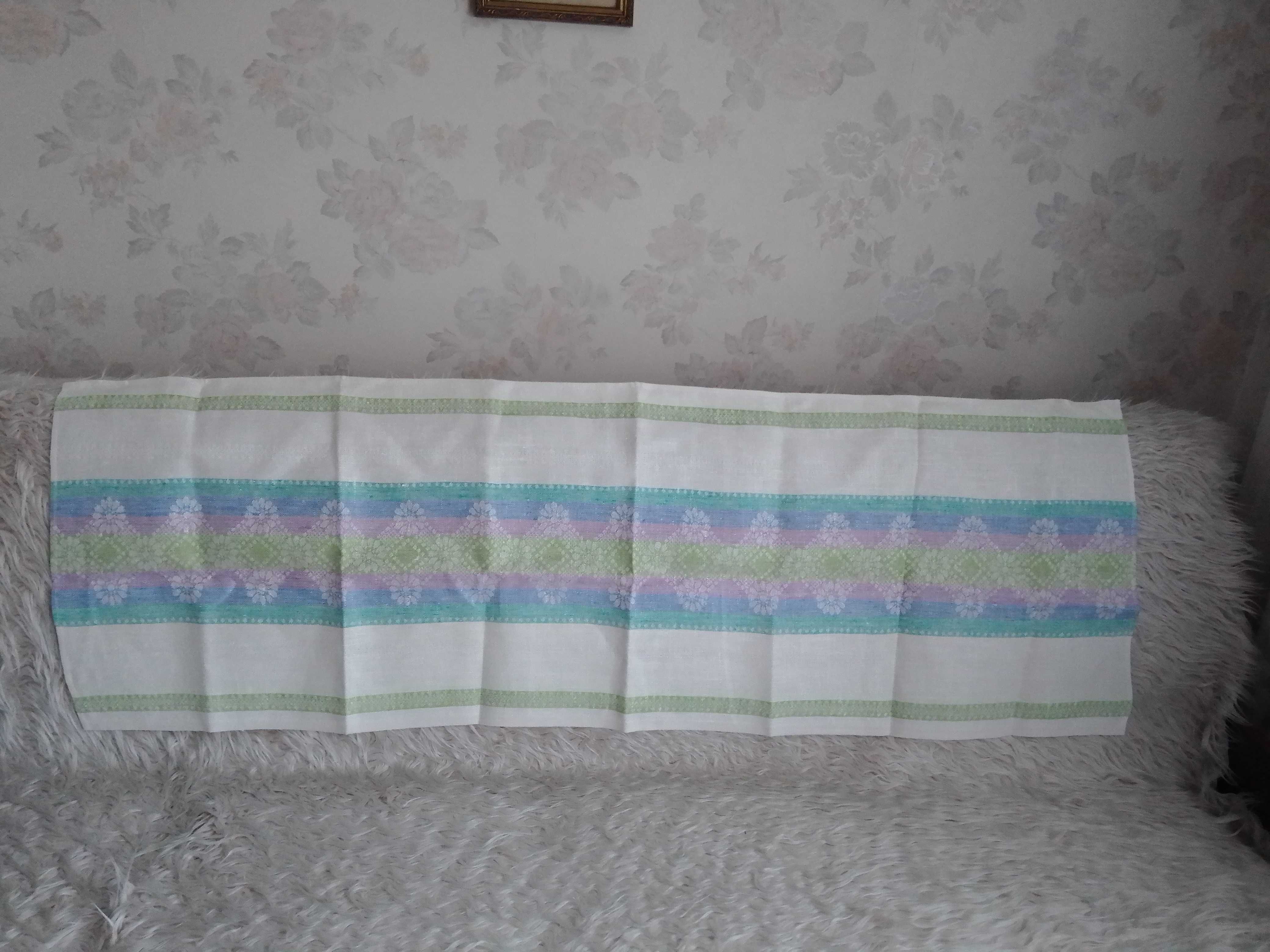 Lniany ręcznik z okresu PRL - 148cm x 48 cm - bdb !!