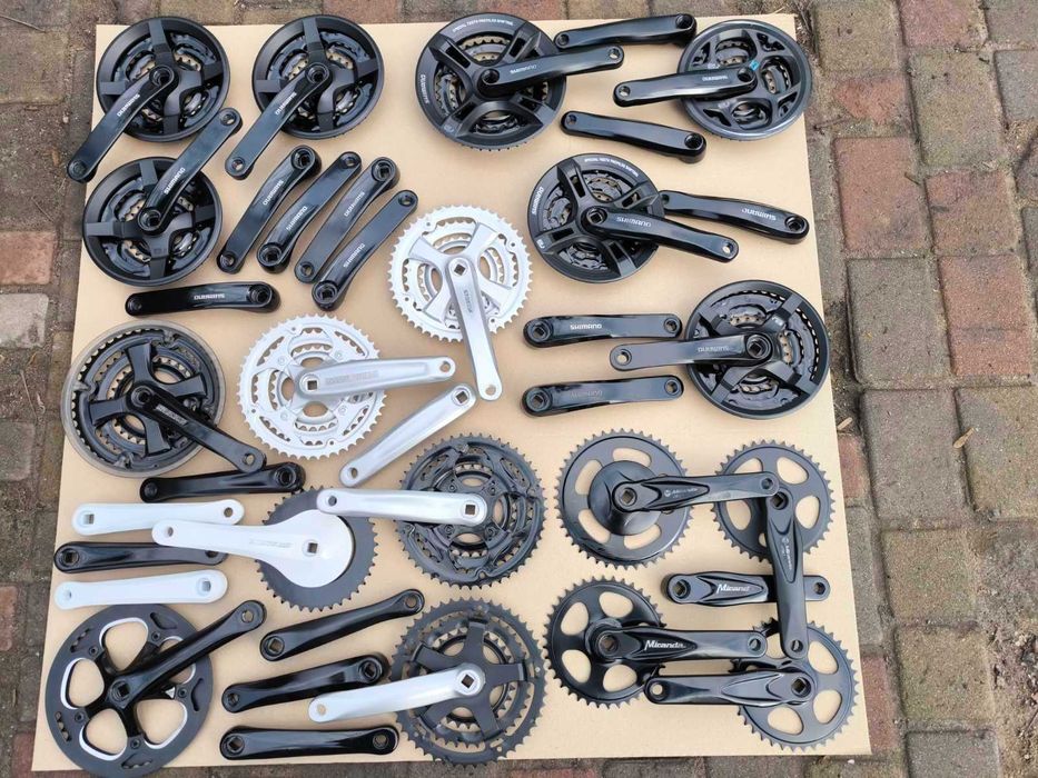 Шатуны алюминиевые велосипеда Shimano, Miranda, SR Santour, Sram,