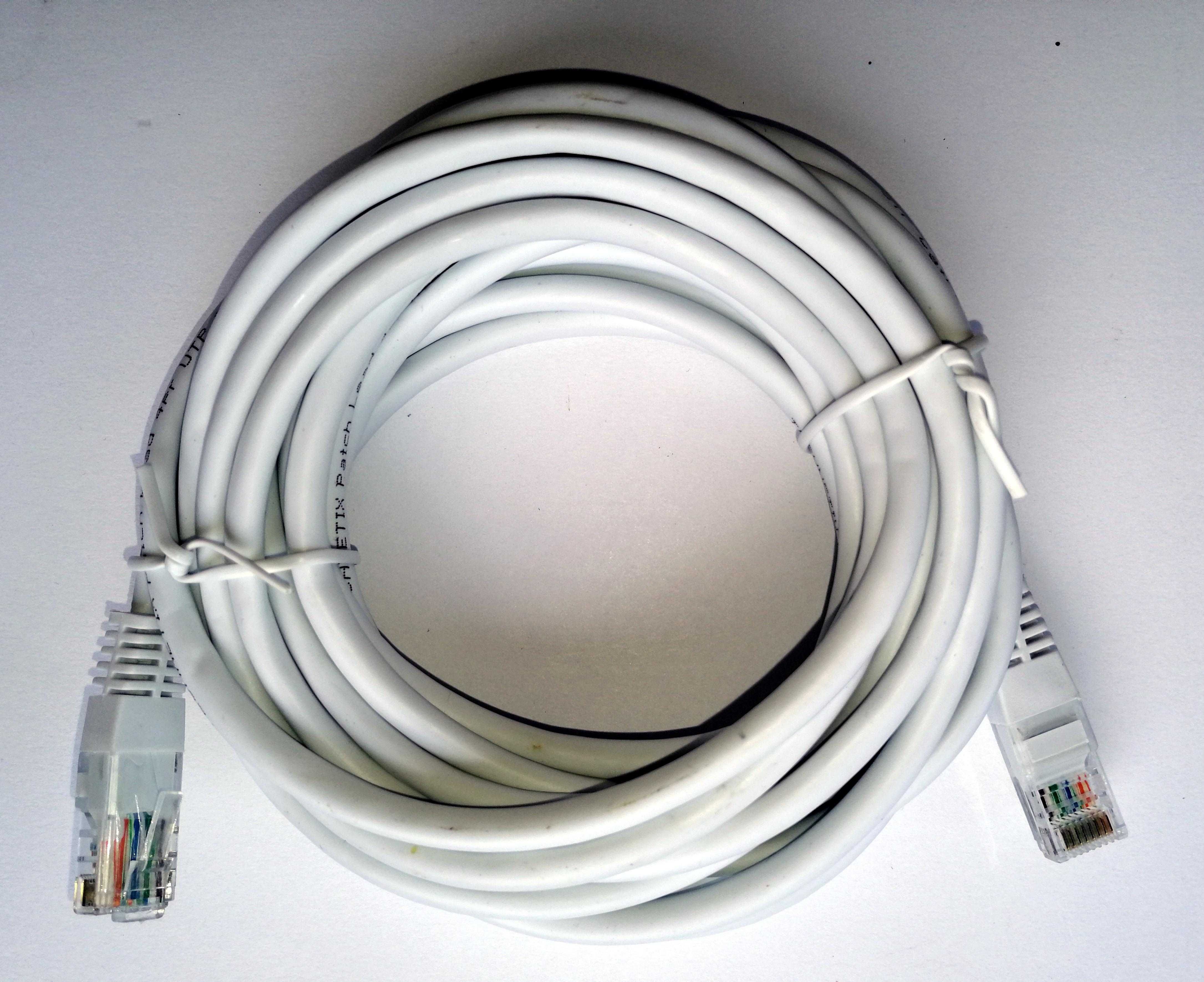 Kabel sieciowy 2 x 4 metry internetowe białe Typ: RJ-45 - PATCHKABEL