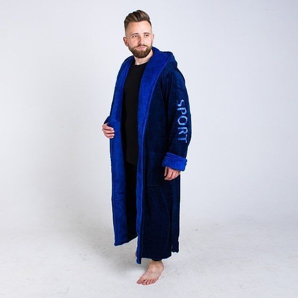 Мужской махровый халат / Мужской халат на запах батал S-6XL