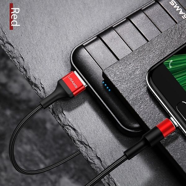 USAMS Kabel pleciony U5 2A micro USBczerwony/red 1,2m SJ224USB02