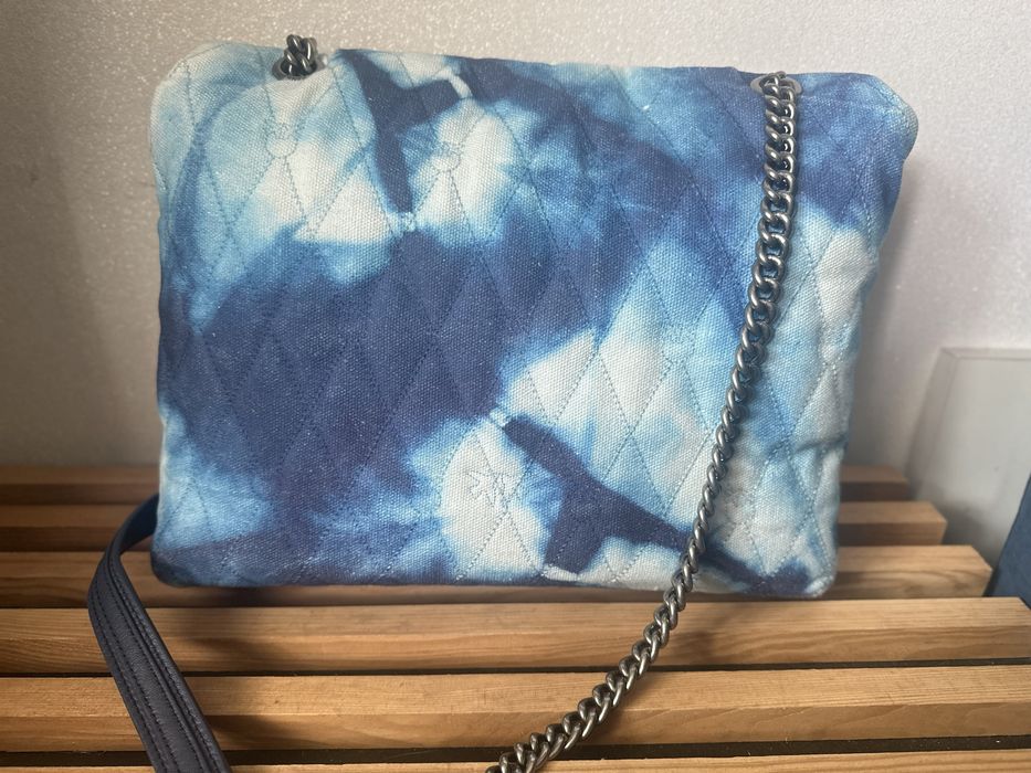 Promocja! Pinko torebka love puff niebieska srebrne Jaskółki duża