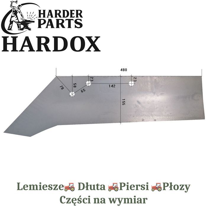 Lemiesz Rabewerk HARDOX SSP295OEP części do pługa 2X lepsze niż Borowe