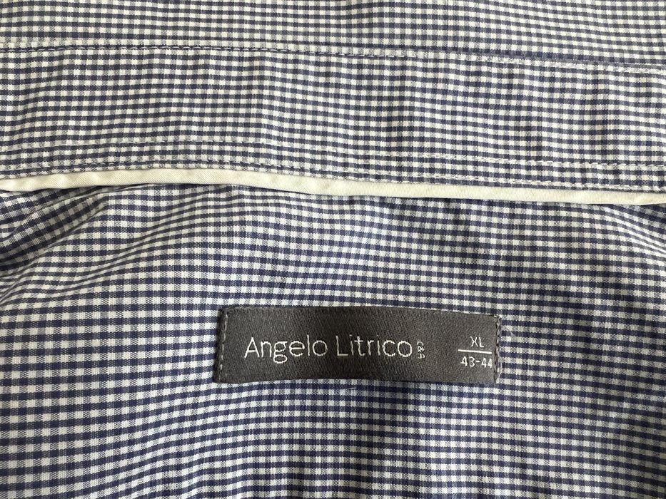 Koszula męska XL kratka granatowa biała C&A Angelo Ritrico krateczka