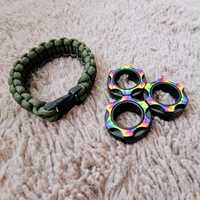 Bransoletka paracord + magnetyczne pierścienie fidget