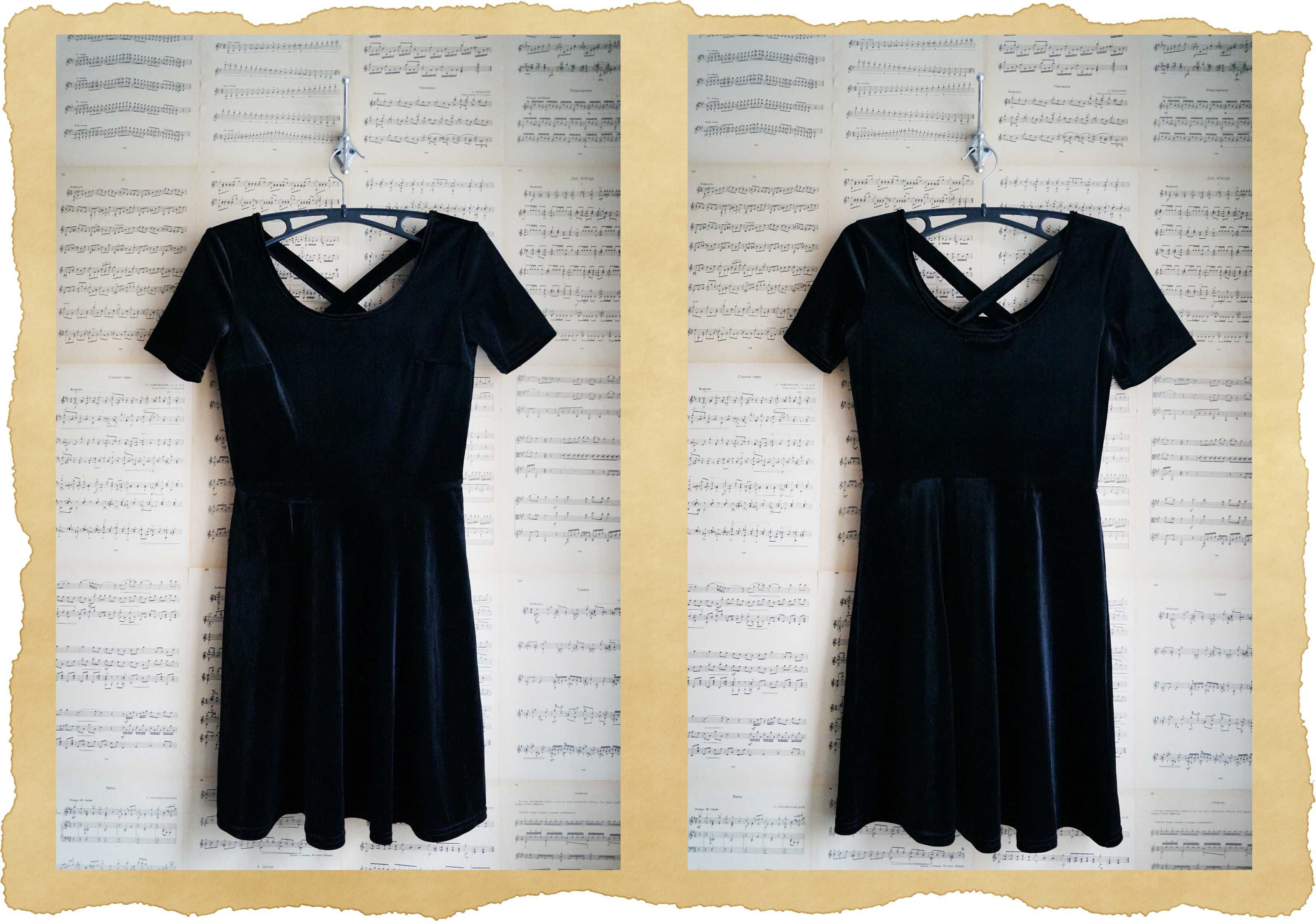 Черное бархатное платье в стиле Венсдей Wednesday