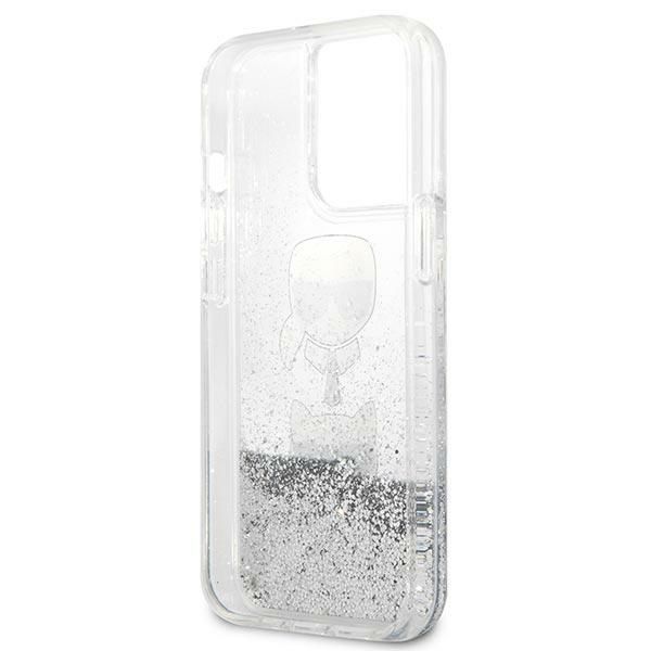 Etui Karl Lagerfeld Liquid Glitter dla iPhone 13 Pro/13 6,1'' Srebrne