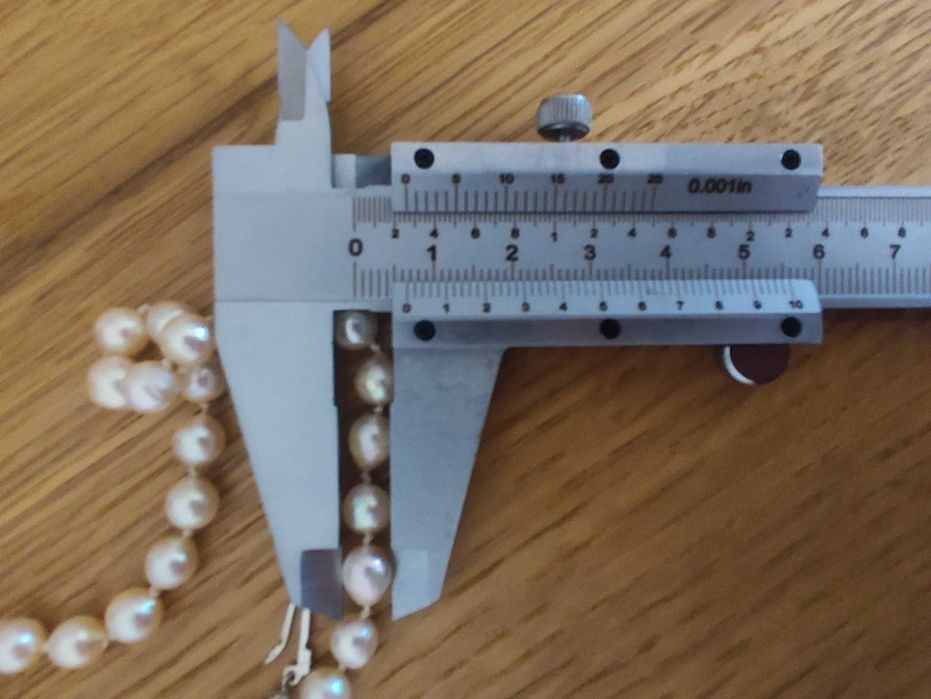 Справжні морські перли кольє з золотою застібкою 14 К (585) проби