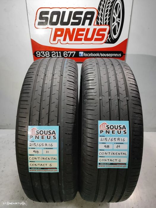 2 pneus semi novos 215-65r16 continental - oferta da entrega 90 euros