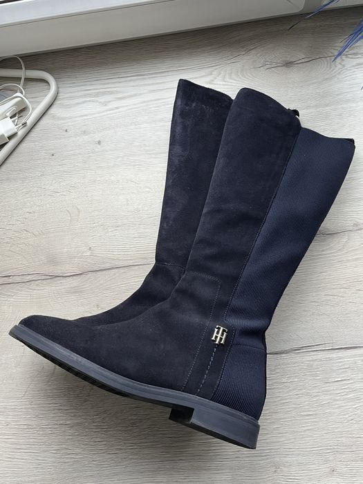 Skórzane kozaki Tommy Hilfiger