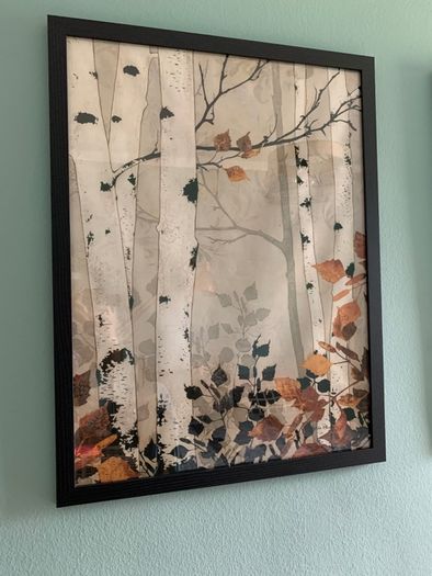 Conjunto de 3 Quadros Estilo Nórdico – Pássaros e Árvores Outonais