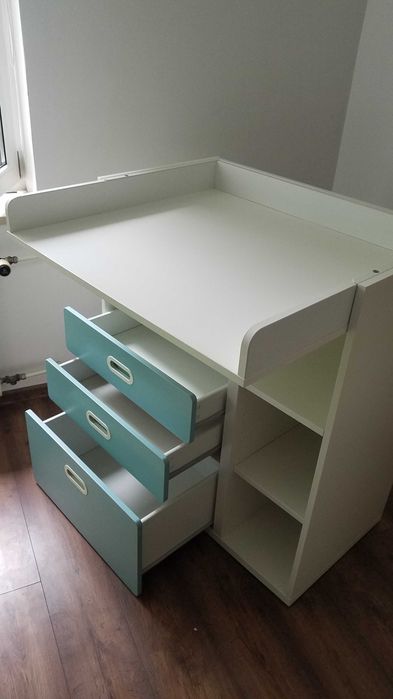 IKEA SMASTAD Stół do przewijania, 90x79x100 cm biały/zielony/jak nowy.