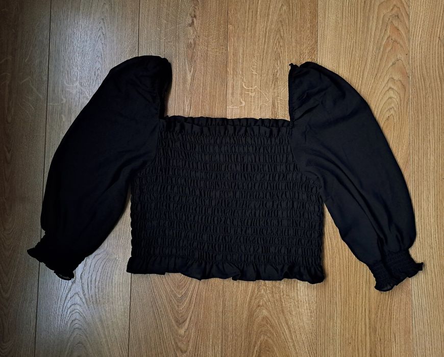 Жіноча чорна шифонова блузка кофта