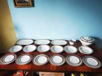 Serwis obiadowy dla 6 osób zlocona porcelana WŁOCŁAWEK lata 70 prl