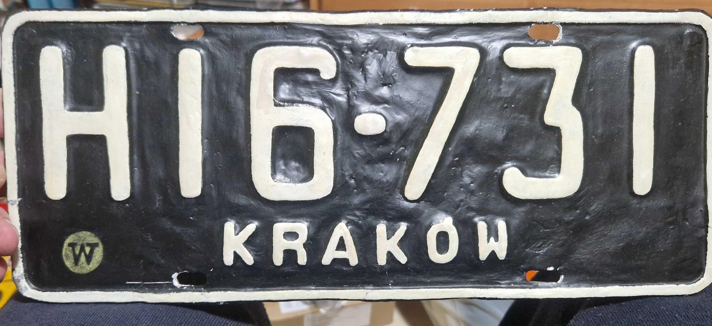 Stara tablica rejestracyjna Kraków