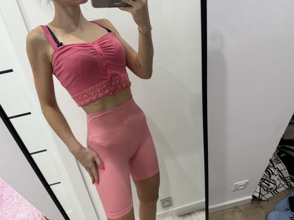 Top crop różowy zara