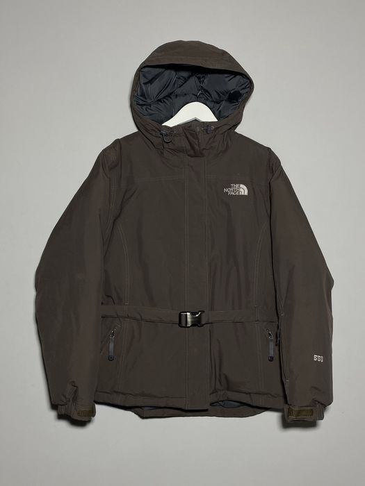 Оригінальна жіноча зимова пухова коричнева куртка The North Face