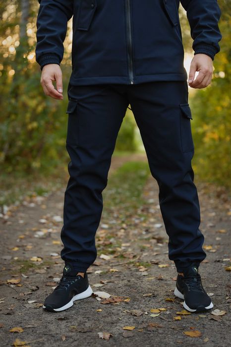 Костюм чоловічий софтшел утеплений флісом темно-синий