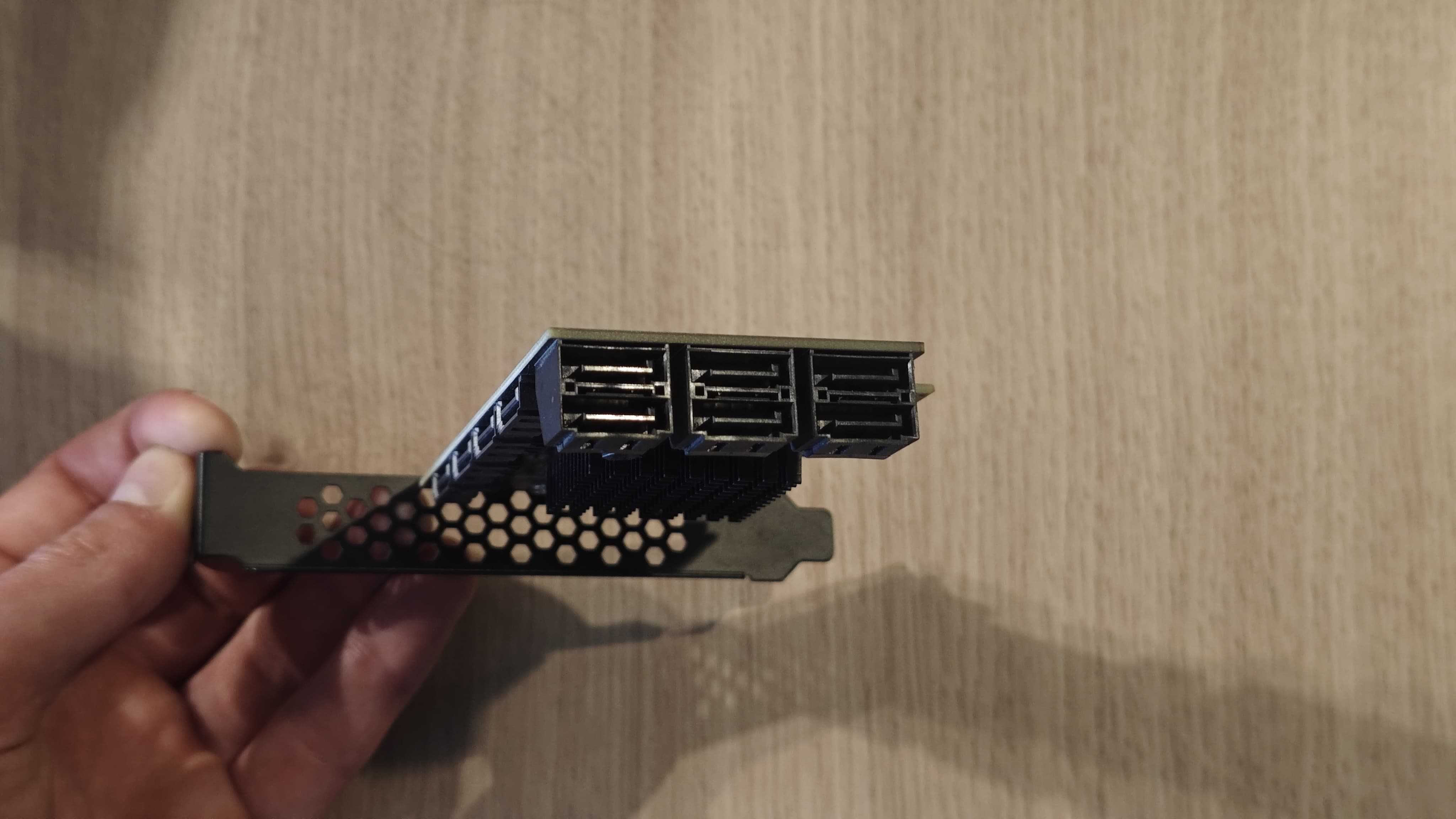 Kontroler Adapter Karta PCI-E 1x na 10x SATA HDD przejściówka PCIE