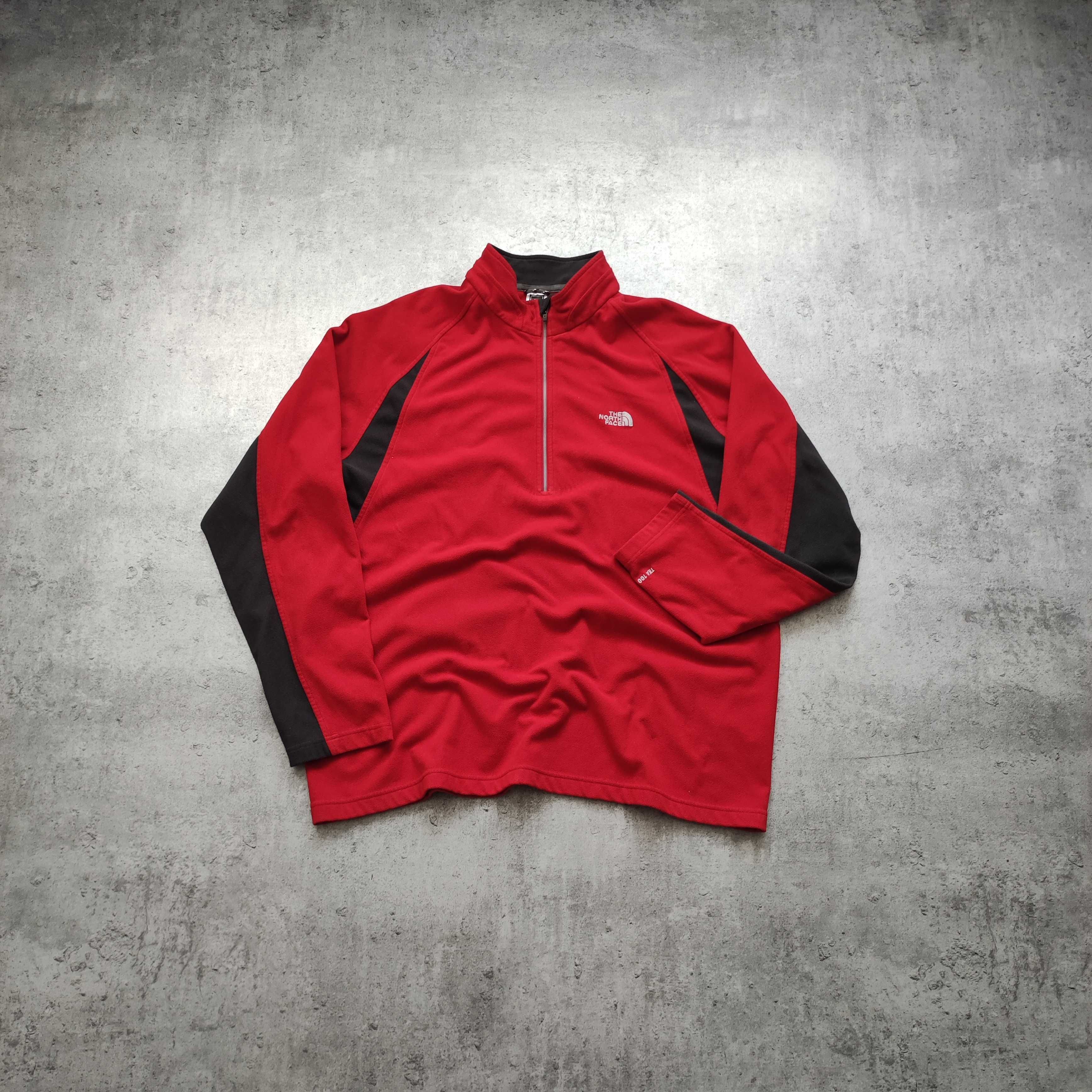 MĘSKA Bluza PREMIUM TNF The North Face Czerwona Polartec TKA100 Suwak