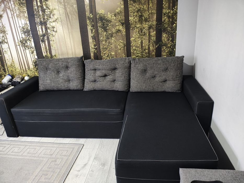 Narożnik czarny 140x210 spania