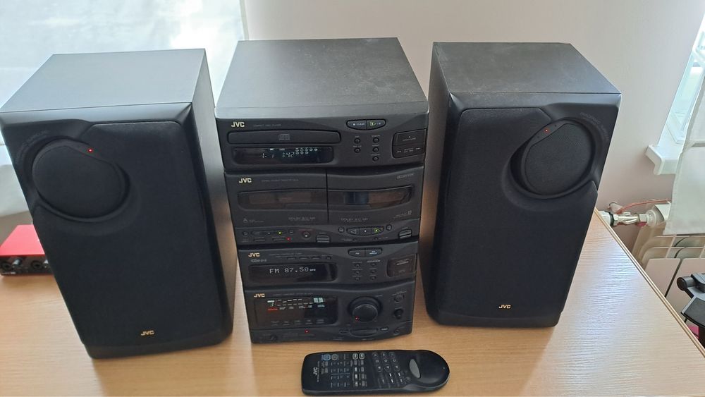JVC mini wieża + głośniki + pilot sprawna 100%