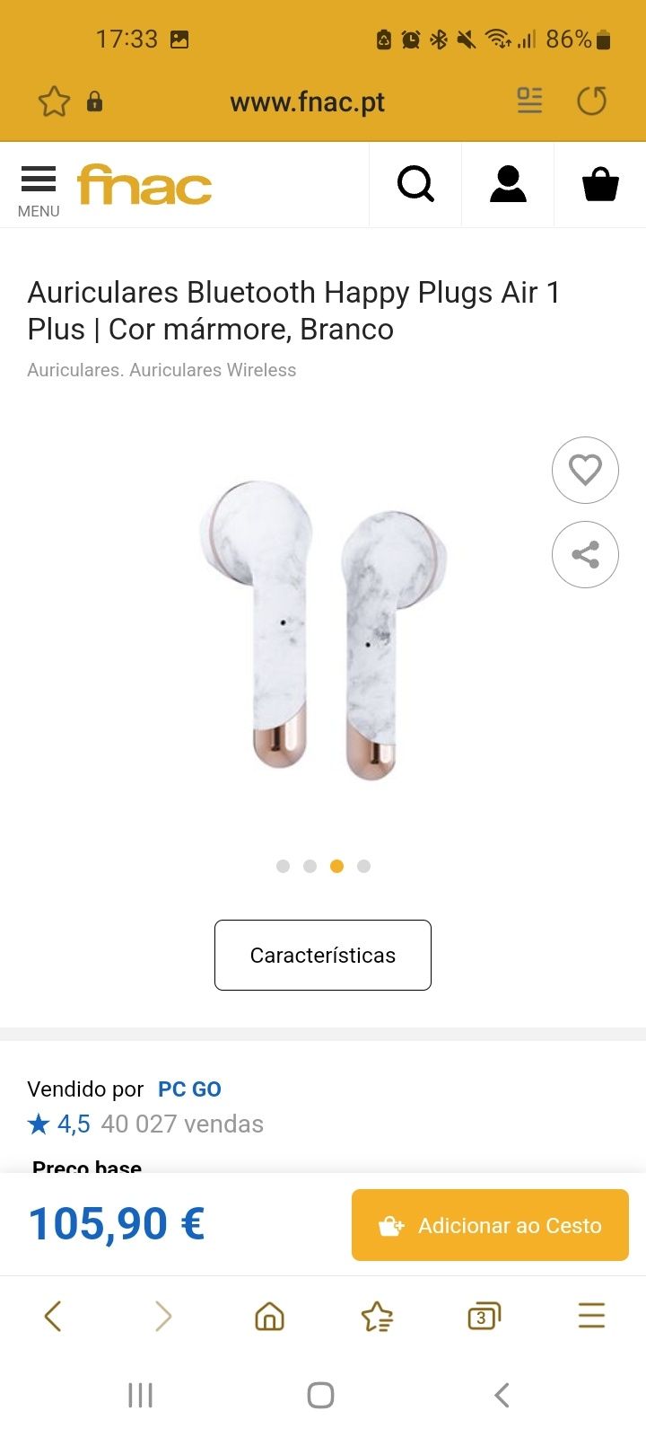 Auriculares Bluetooth, happy plugs air 1 plus