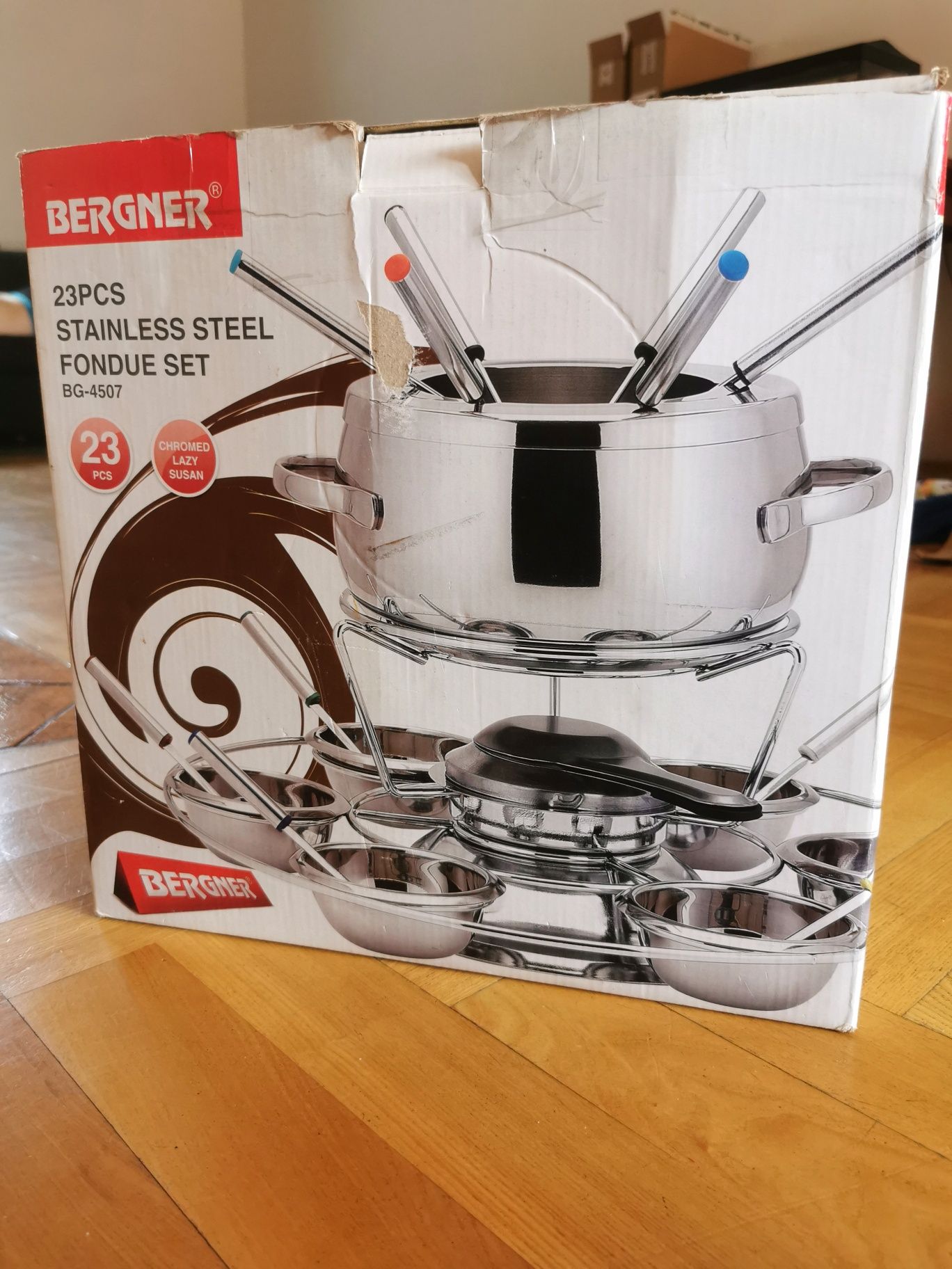 Bergner komplet do fondue ze stali nierdzewnej