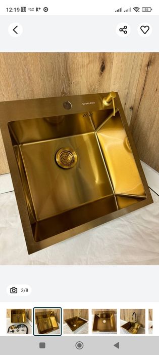 Мойка на кухню 50*50 hendmade pvd  Gold(золото)