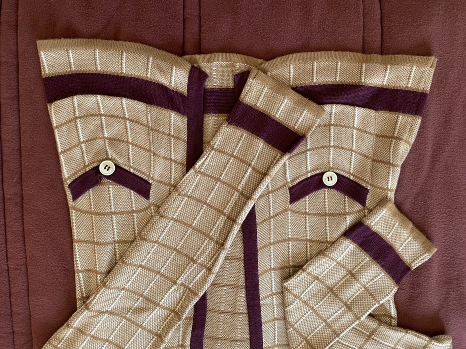 Casaco de malha beje/castanho