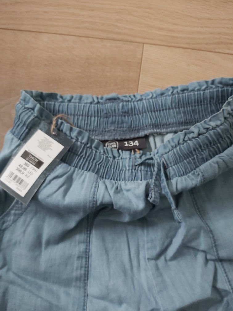 Spodnie dla dziewczynki cienki jeans cool club 134 nowe