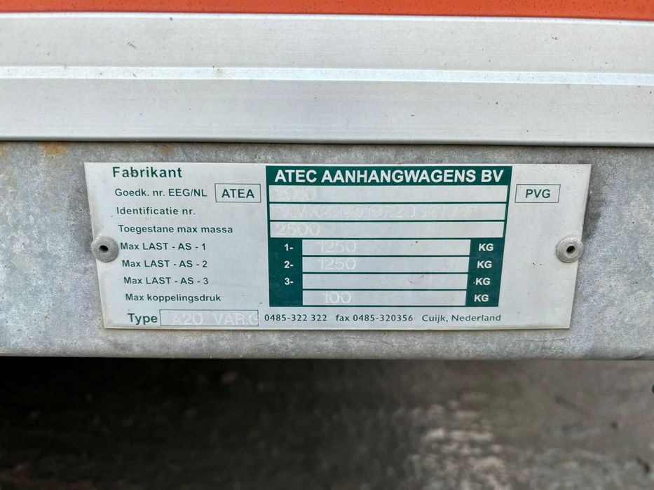 Mocna Przyczepka samochodowa ATEC A20  2500 DCM z plandeką