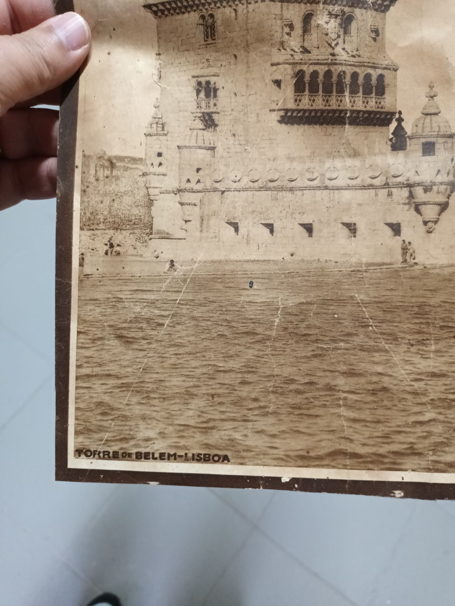 Antiga e rara imagem poster mesmo mto antigo da torre de Belém  Lisboa