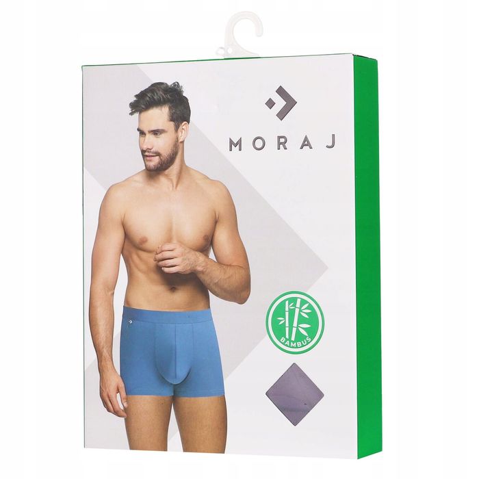 Bokserki Męskie Bambusowe Gładkie Klasyczne Kolorowe Moraj Zestaw  3XL