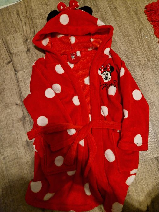 Piękny czerwony szlafrok miki minnie 98/104
