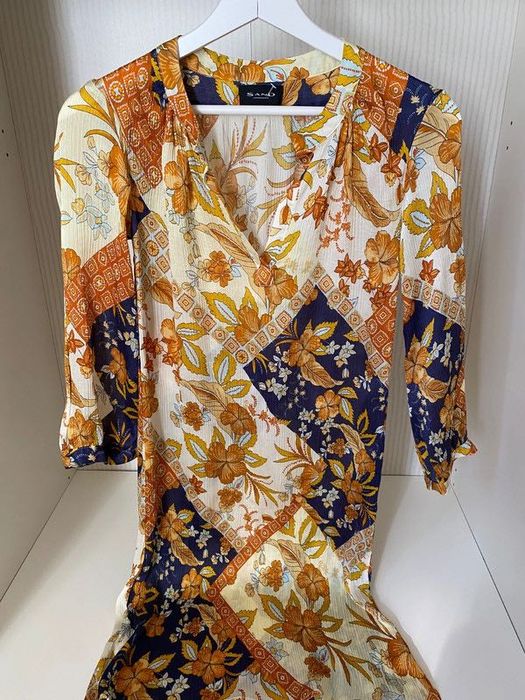 Sand Copenhagen jedwabna sukienka na jesień XS 34 Jedwab 100% silk