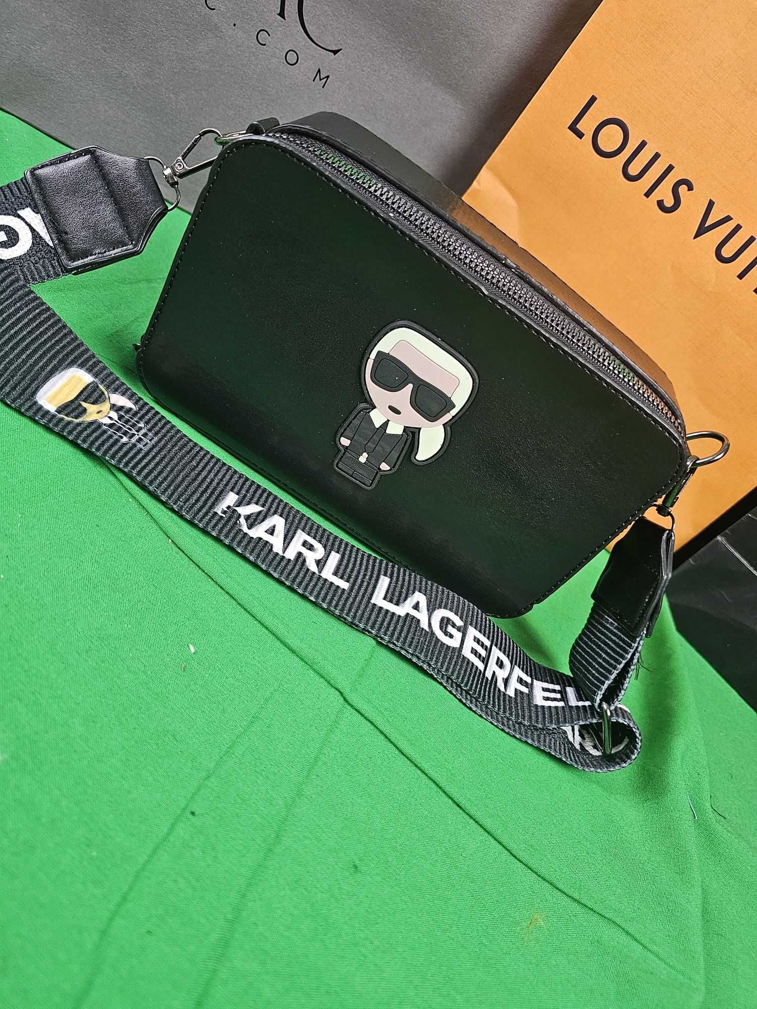 Torebka damska kuferek karl Lagerfeld czarna torba Hit