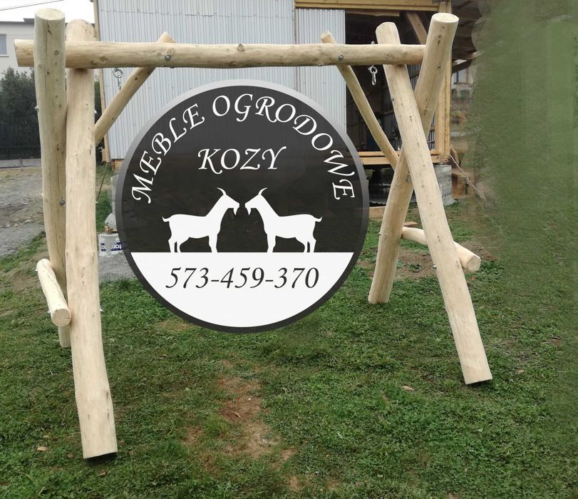 PROMKA! Drewniana huśtawka ogrodowa z grubych bali / Plac zabaw Stelaż