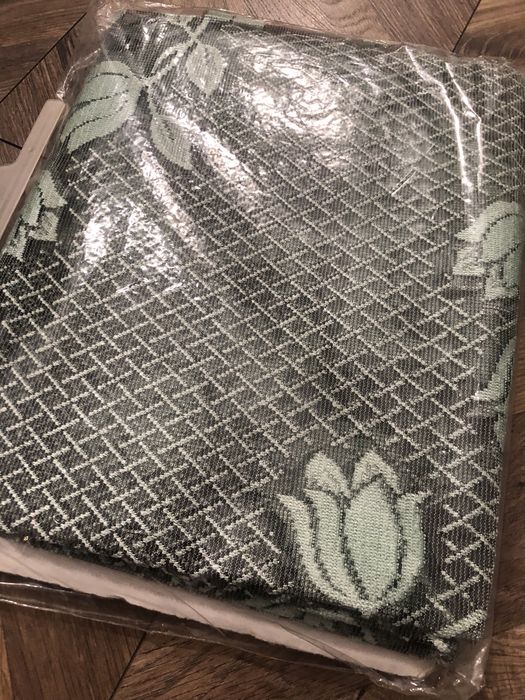 Okrągły obrus żakardowy, zielony 155