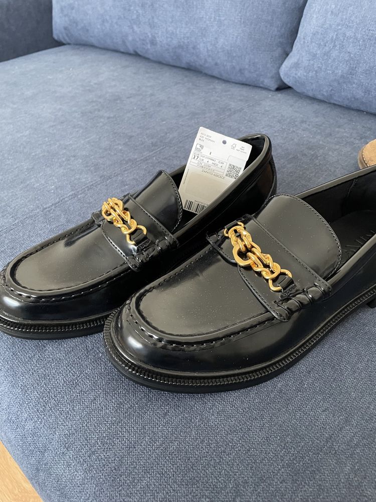 Mocassin Preto Mango. Tamanho 37