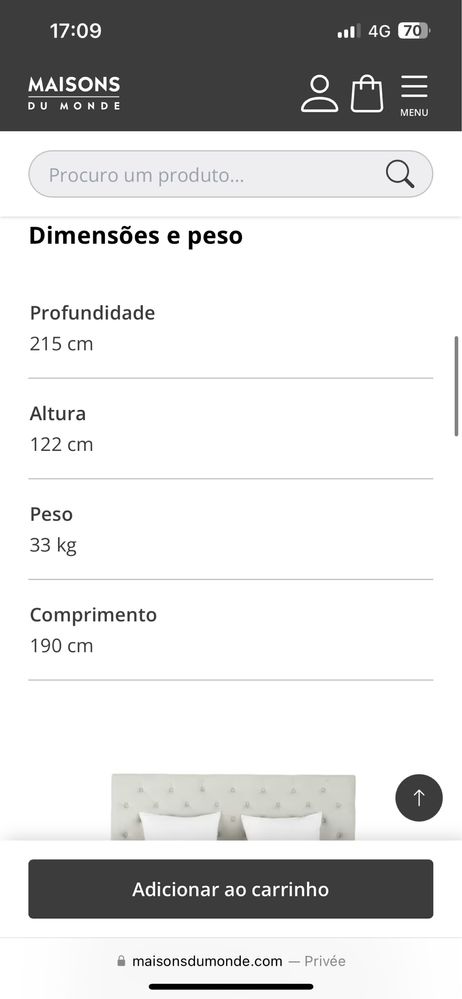 Cama almofadada com estrado e cabeceira - 180x200 cm